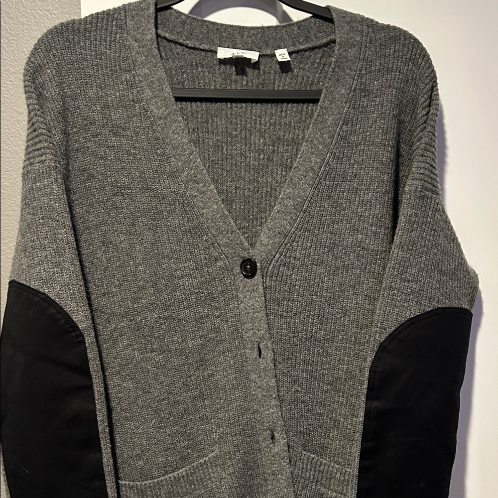 A.L.C. Charcoal and Black Cardigan Sweater